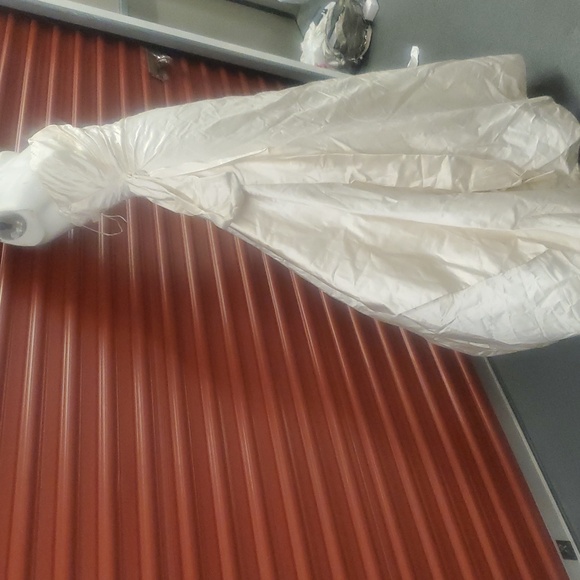 Vera Wang Dutchesse Wedding Wrap Dress SZ 8 Ivory Silk strapless Ball gown Sash - Picture 14 of 16